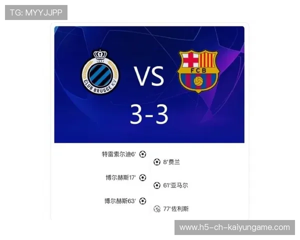 巴萨3-3战平布鲁日，防守暴露缺陷，晋级形势复杂，巴萨39场不败